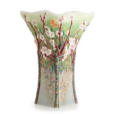 Franz Porcelain Van Gogh Almond Tree In Blossom Design Sculptured Porcelain Large Vase FZ02699, MPN…