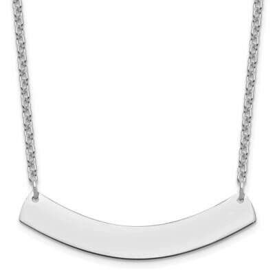 Medium Polished Curved Blank Bar Necklace Sterling Silver Rhodium-plated XNA1205SS, MPN: XNA1205SS,