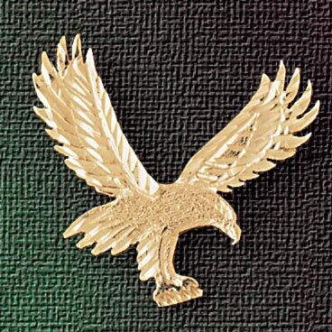 Dazzlers Jewelry Flying Eagle Pendant Necklace Charm Bracelet in Yellow, White or Rose Gold 2843, M…