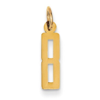 Small Polished Elongated 8 Charm 14k Gold LES08, MPN: LES08, 886774101729