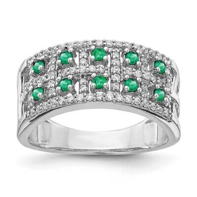 Emerald Fancy Ring 14k White Gold Diamond RM3842-EM-035-WA, MPN: RM3842-EM-035-WA, 883957309200