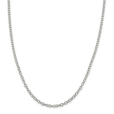 3.75mm Oval Cable Chain 22 Inch Sterling Silver QFC94-22, MPN: QFC94-22,