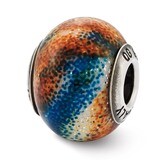 Blue &amp; Orange &amp; Green Glass Bead - Sterling Silver QRS2536, MPN: QRS2536, 883957546018