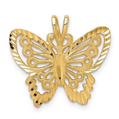 Butterfly Chain Slide 14k Gold Brushed &amp; Diamond-cut D4470, MPN: D4470, 883957767611