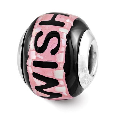Pink Black MOP Wish Mosaic Bead - Sterling Silver QRS3199, MPN: QRS3199, 191101193507
