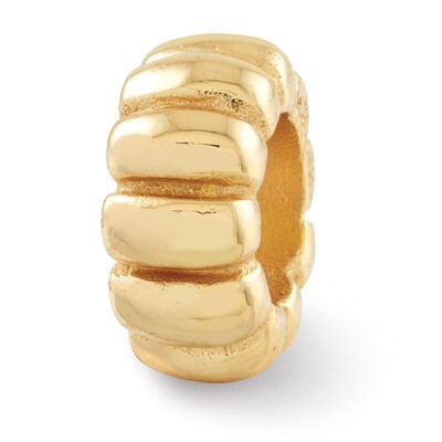 Gold-plated Scalloped Spacer Bead - Sterling Silver QRS135GP, MPN: QRS135GP, 886774990859