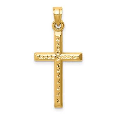 Diamond-cut Cross Pendant 14k Gold Hollow K6396, MPN: K6396, 886774011974