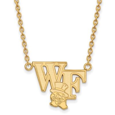 Wake Forest University Large Pendant with Chain Necklace 10k Yellow Gold 1Y048WFU-18, MPN: 1Y048WFU…