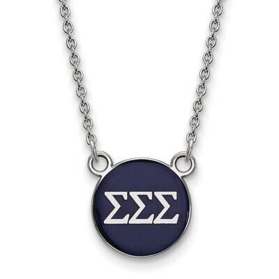 Sigma Sigma Sigma Extra Small Enameled Pendant with 18 Inch Chain Sterling Silver SS029SSS-18, MPN:…