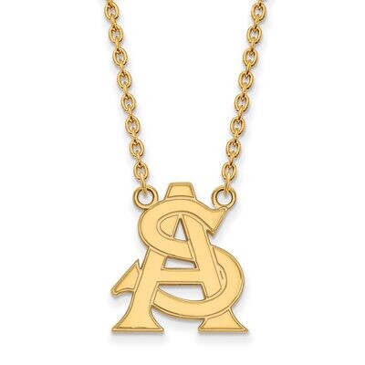 Arizona State University Large Pendant with Chain Necklace 14k Yellow Gold 4Y033AZS-18, MPN: 4Y033A…