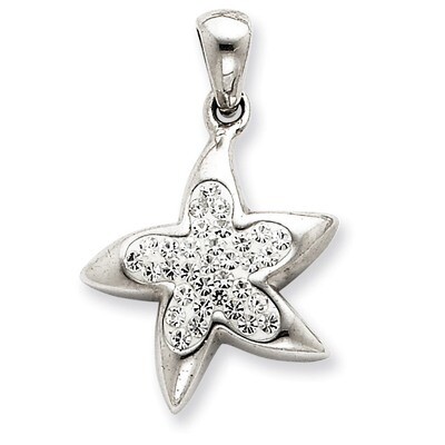Stellux Crystal Star Pendant Sterling Silver QP1403