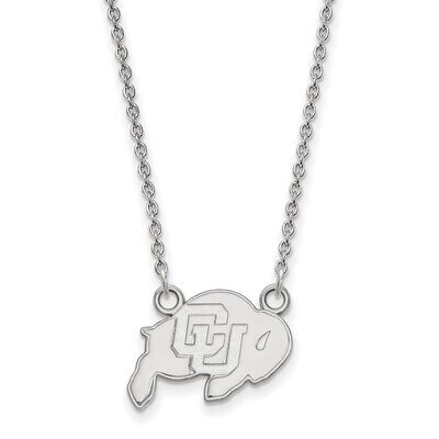 University of Colorado Small Pendant with Chain Necklace 14k White Gold 4W011UCO-18, MPN: 4W011UCO-…