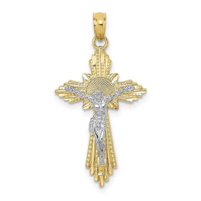 Two-Tone Diamond-Cut Crucifix Pendant 10k Gold 10K9674, MPN: 10K9674,