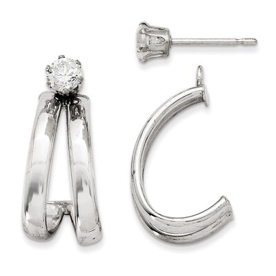 w/Cubic Zirconia Stud Earring Jackets 14k White Gold Polished XY1228, MPN: XY1228, 716838263141