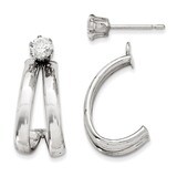 w/Cubic Zirconia Stud Earring Jackets 14k White Gold Polished XY1228, MPN: XY1228, 716838263141