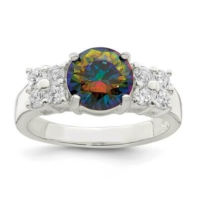 Mystic Clear CZ Diamond Ring Sterling Silver QR7365, MPN: QR7365,