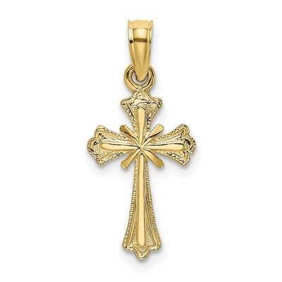 Engraved Small Cross with x Center Charm 10k Gold 10K8348, MPN: 10K8348,