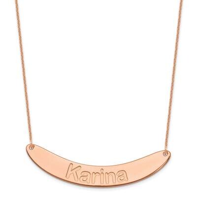 Polished Curved Arial Rounded Bar Necklace 14k Rose Gold Large XNA1245R, MPN: XNA1245R,