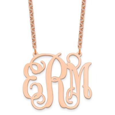 Polished Monogram Necklace Sterling Silver Rose-plated XNA535RP, MPN: XNA535RP,