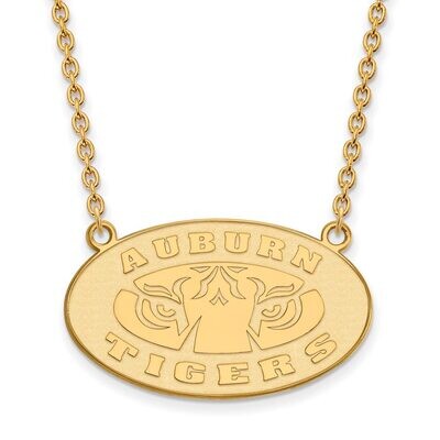 Auburn University Large Pendant with Chain Necklace Gold-plated Silver GP055AU-18, MPN: GP055AU-18,…