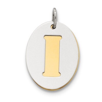 Initial I Double Plate Oval Charm Sterling Silver QC7911I, MPN: QC7911I,
