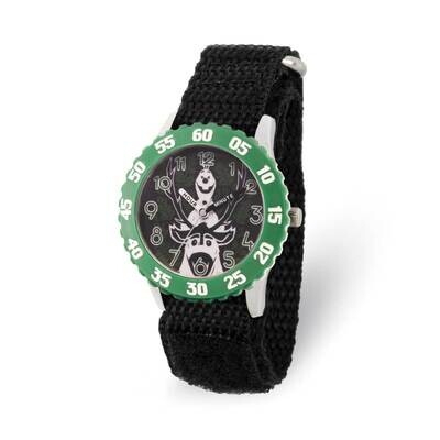 Disney Frozen II Olaf &amp; Sven Time Teacher Black Nylon Kids Watch XWA6276, MPN: XWA6276, 842885114119