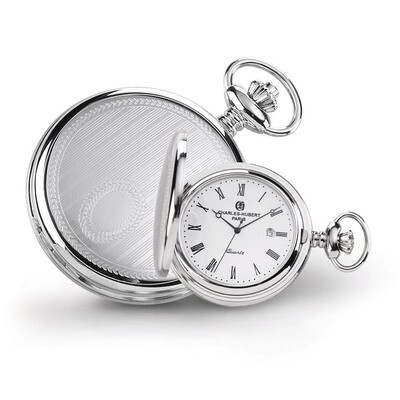 Charles Hubert Stainless Steel Stripe Design Pocket Watch XWA4468, MPN: XWA4468, 848870006063
