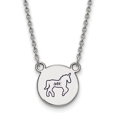 Delta Phi Epsilon Extra Small Enameled Pendant with 18 Inch Chain Sterling Silver SS044DPH-18, MPN:…