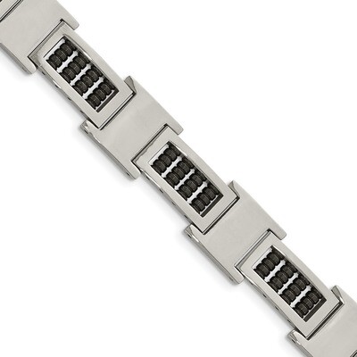 Black IP Link Bracelet Stainless Steel Polished SRB1978-8.5 by Chisel, MPN: SRB1978-8.5, 1911016459…