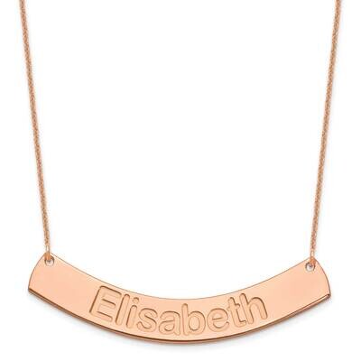 Polished Curved Arial Rounded Bar Necklace 14k Rose Gold Large XNA1244R, MPN: XNA1244R,