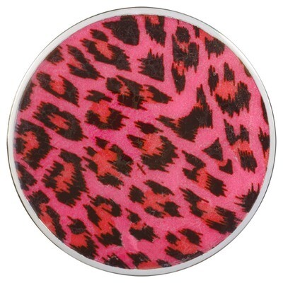 Nikki Lissoni Deep Pink Leopard Print Silver-Plated 43mm Coin C1461SL, MPN: C1461SL, 8718819230120