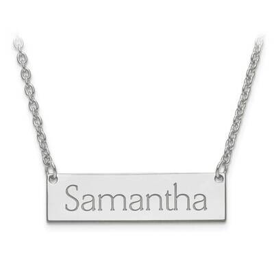 Small Recess Letters Polished Name Bar with Chain Sterling Silver Rhodium-plated XNA647SS, MPN: XNA…