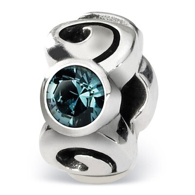 December Swarovski Elements Bead - Sterling Silver QRS1263DEC, MPN: QRS1263DEC, 883957301952