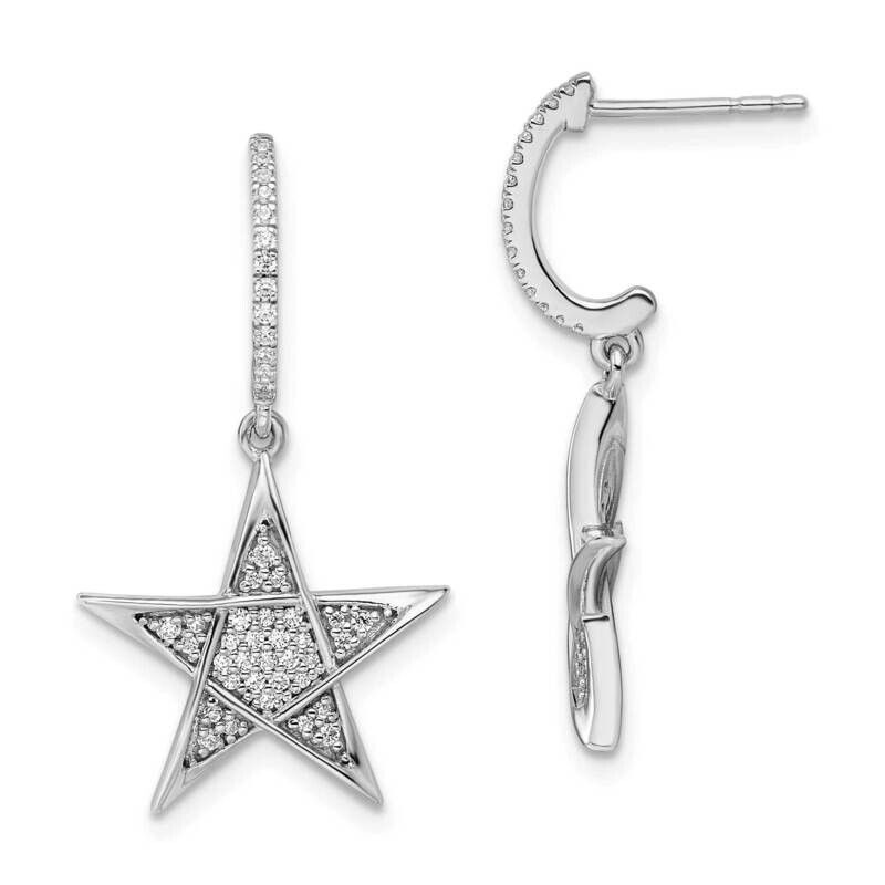 Diamond Star Post Earrings 14k White Gold Polished EM8385-031-WA, MPN: EM8385-031-WA, 883957969732