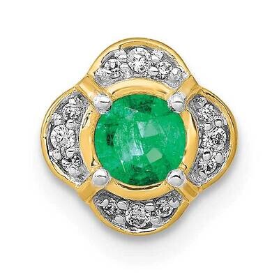 .25 Emerald Fancy Chain Slide 14k Gold Diamond PM3923-EM-005-YA, MPN: PM3923-EM-005-YA, 883957292663
