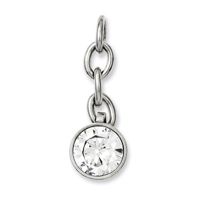 Cz Interchangeable Charm Pendant Stainless Steel SRCH206