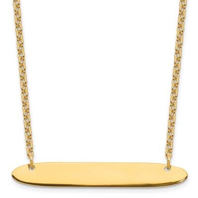 Medium Polished Oblong Blank Bar Necklace Sterling Silver Gold-plated XNA1204GP, MPN: XNA1204GP,