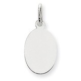 Plain .011 Gauge Oval Engravable Disc Charm 14k White Gold XWM100/11, MPN: XWM100/11, 883957475639