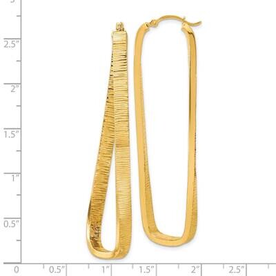 Textured Twisted Oval Hoop Earrings 14k Gold PRE711, MPN: PRE711, 886774960746