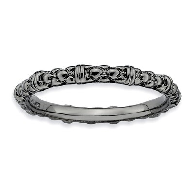Black-plated Cable Ring - Sterling Silver QSK209, MPN: QSK209, 883957137018
