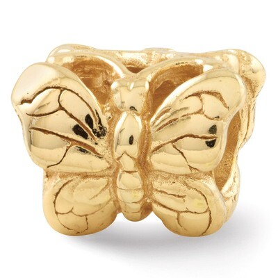 Gold-plated Butterfly Bead - Sterling Silver QRS366GP, MPN: QRS366GP, 883957492216
