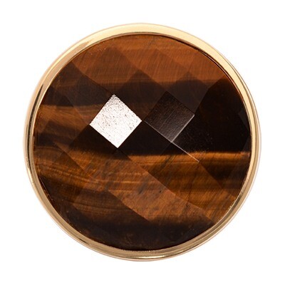 Nikki Lissoni Faceted Tiger Eye Gold-Plated 33mm Coin C1214GM, MPN: C1214GM, 8718627465431