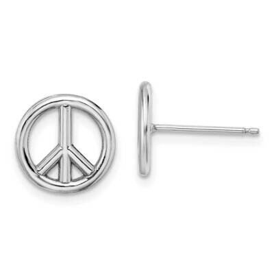 Peace Symbol Post Earrings 14k White Gold Polished TE719W, MPN: TE719W, 637218169184