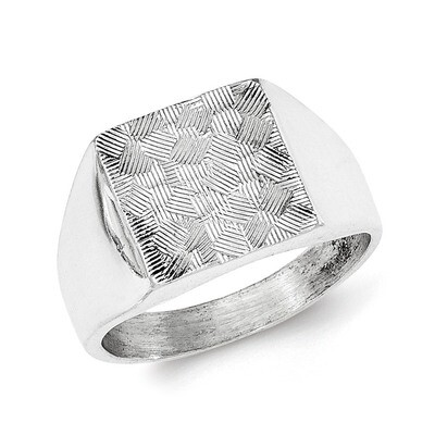 Polished Textured Ring Sterling Silver QR6358-10