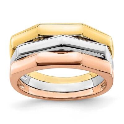 Polished Bamboo Band 14k Tri-Color Gold R885, MPN: R885, 196904044780