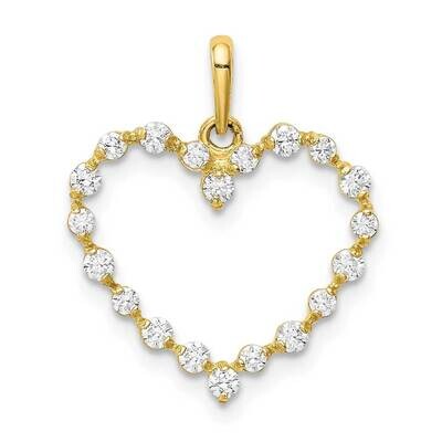 Heart Pendant 10k Gold CZ Diamond 10YC397, MPN: 10YC397, 883957831343