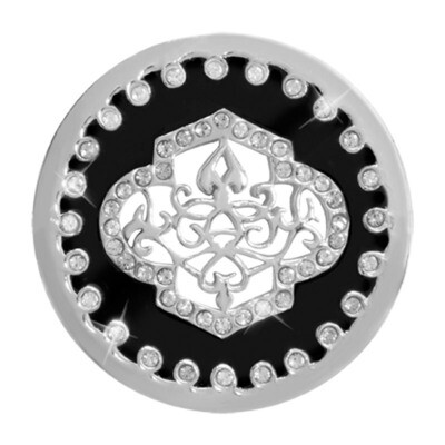 Nikki Lissoni Sparkling Black Fountain Silver-Plated 33mm Coin C1378SM, MPN: C1378SM, 8718627469316