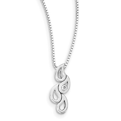 Post Slide Pendant Diamond Sterling Silver QW393-18, MPN: QW393-18, 886774967462