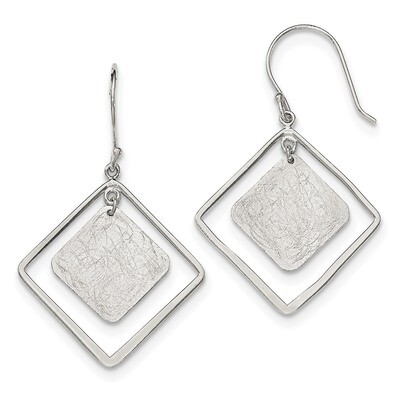 Polish./TExtender Squares Dangle Shepherd Hook Earrings Sterling Silver QE12101, MPN: QE12101, 1911…