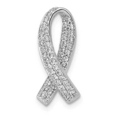 Breast Cancer Awareness Diamond Chain Slide Pendant 14k White Gold PM5190-033-WA, MPN: PM5190-033-W…
